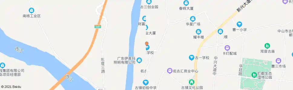 中山古三小学正门_公交站地图_中山公交_妙搜公交查询2025