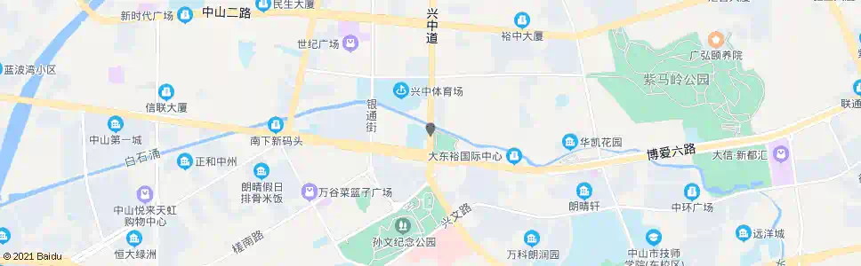 中山兴中体育馆东_公交站地图_中山公交_妙搜公交查询2025