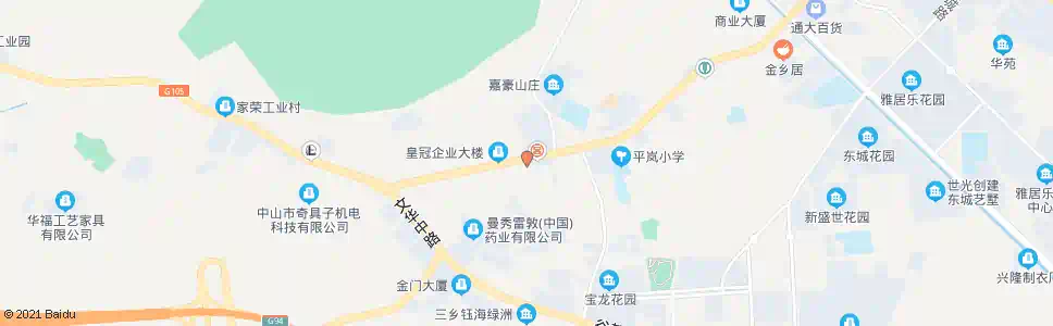 中山三乡第二工业区(庭记酒楼)_公交站地图_中山公交_妙搜公交查询2025