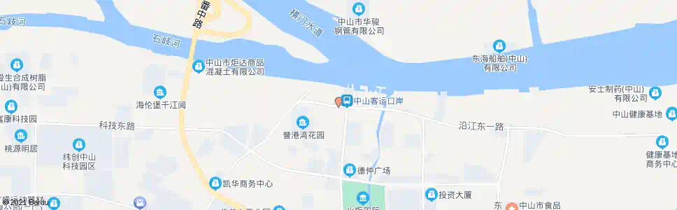 中山中山港客运码头(沿江东路)_公交站地图_中山公交_妙搜公交查询2025