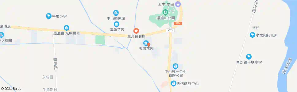 中山阜沙壹加壹(天盛花园)_公交站地图_中山公交_妙搜公交查询2025
