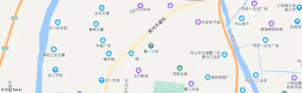 中山曹一小学_公交站地图_中山公交_妙搜公交查询2025