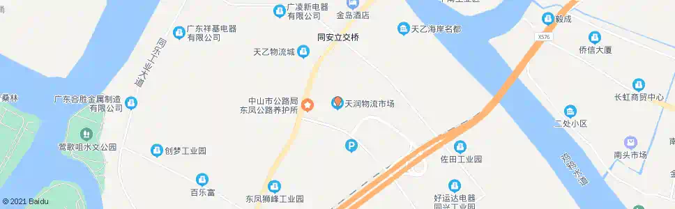 中山天润物流市场_公交站地图_中山公交_妙搜公交查询2025