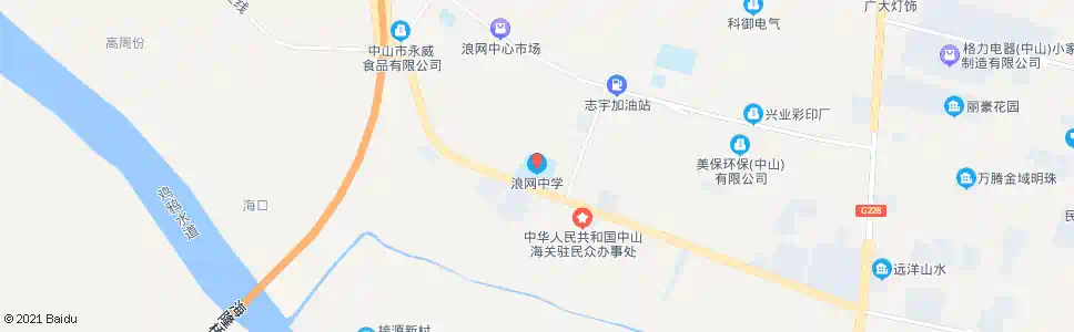 中山浪网中学(接福路)_公交站地图_中山公交_妙搜公交查询2025