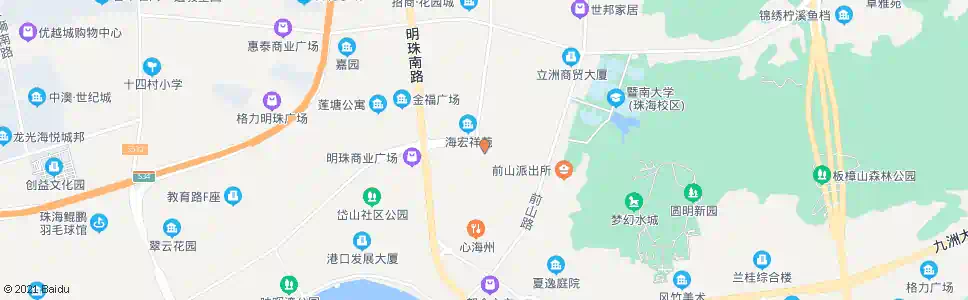 珠海中山亭_公交站地图_珠海公交_妙搜公交查询2025