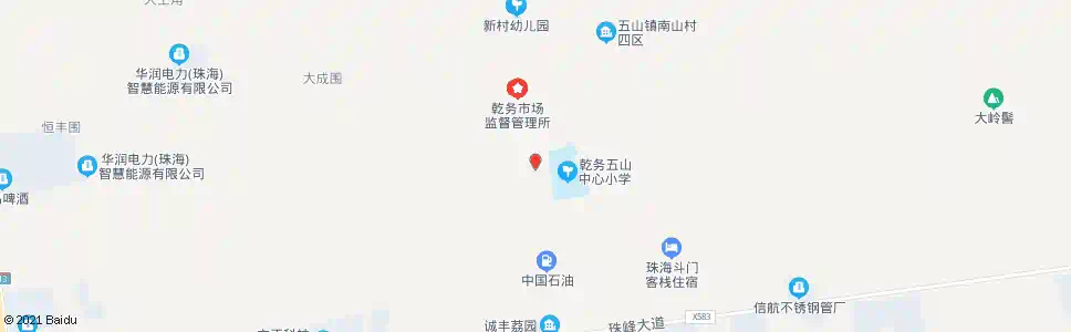 珠海五山中心小学_公交站地图_珠海公交_妙搜公交查询2025