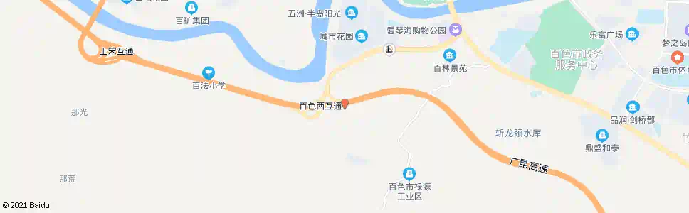 百色电化厂路口_公交站地图_百色公交_妙搜公交查询2025
