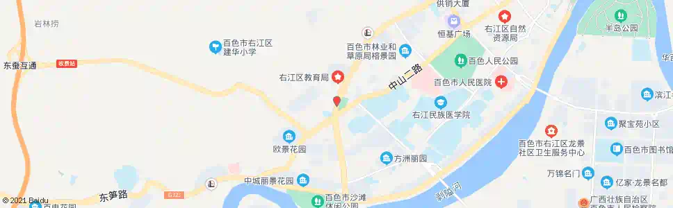 百色麒麟山庄路口_公交站地图_百色公交_妙搜公交查询2025