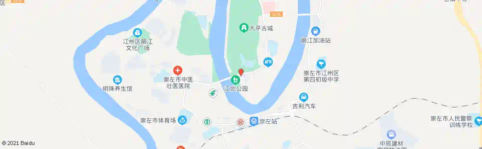 崇左江北公园_公交站地图_崇左公交_妙搜公交查询2025