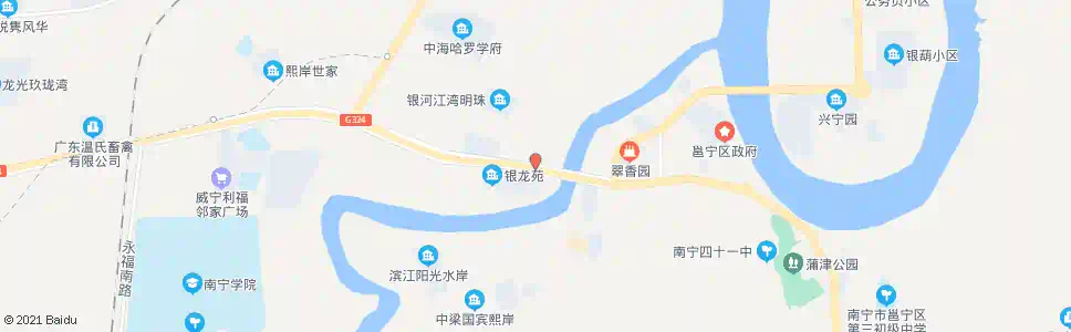 南宁八尺江桥东_公交站地图_南宁公交_妙搜公交查询2025