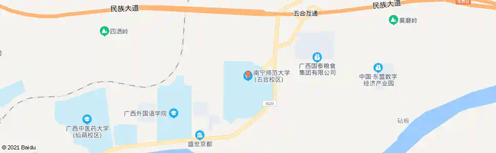 南宁广西师范学院五合校区_公交站地图_南宁公交_妙搜公交查询2025