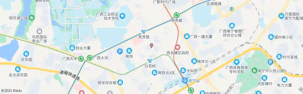 南宁秀灵路南_公交站地图_南宁公交_妙搜公交查询2025