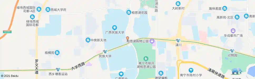 南宁相思湖西大学路口_公交站地图_南宁公交_妙搜公交查询2025
