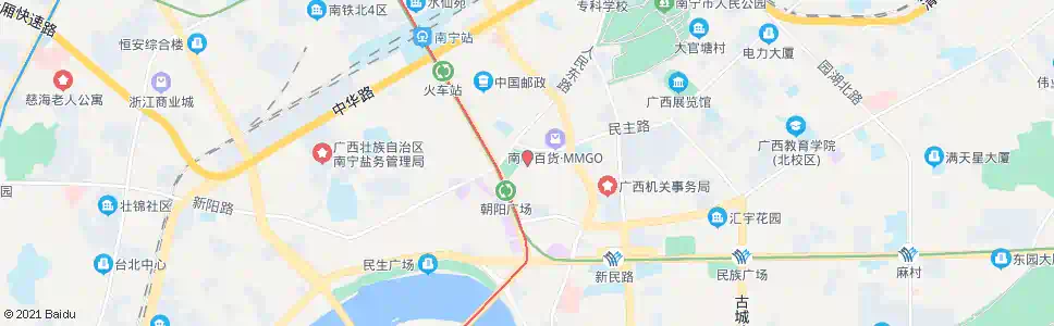 南宁朝阳广场(望火楼)_公交站地图_南宁公交_妙搜公交查询2025