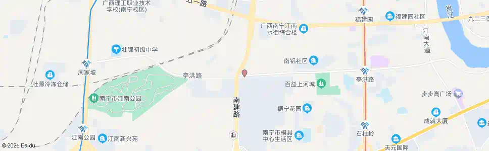 南宁亭洪南建路口_公交站地图_南宁公交_妙搜公交查询2025