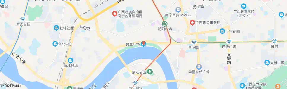 南宁民生广场_公交站地图_南宁公交_妙搜公交查询2025