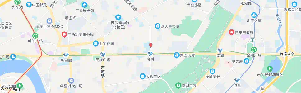 南宁园湖民族路口_公交站地图_南宁公交_妙搜公交查询2025