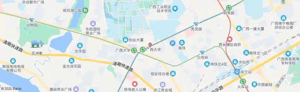 南宁明秀农院路口_公交站地图_南宁公交_妙搜公交查询2025