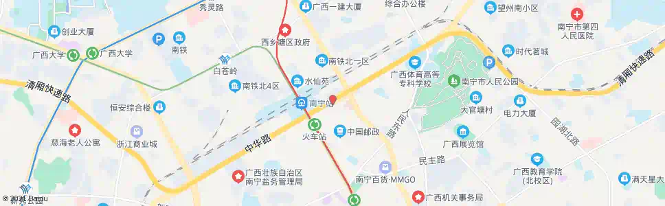 南宁火车站东(中华苏州路口)_公交站地图_南宁公交_妙搜公交查询2025
