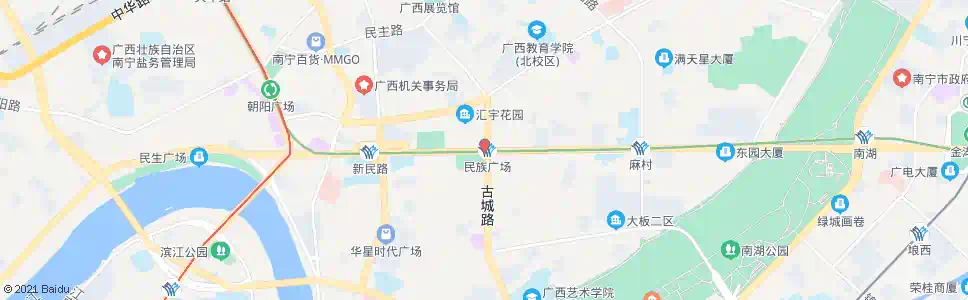 南宁古城民族路口_公交站地图_南宁公交_妙搜公交查询2025