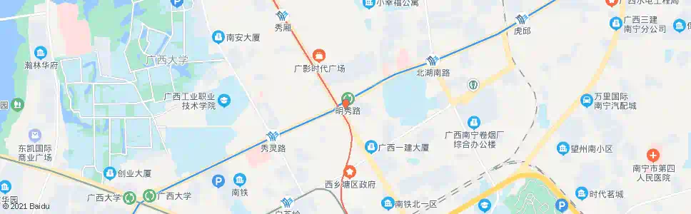 南宁明秀路中_公交站地图_南宁公交_妙搜公交查询2025