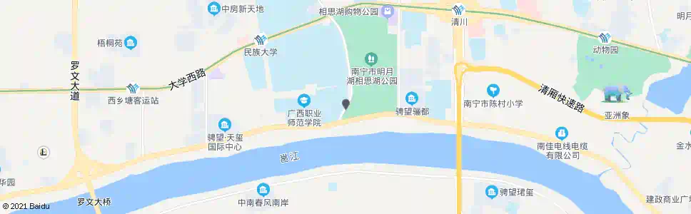 南宁相思湖西江北路口_公交站地图_南宁公交_妙搜公交查询2025