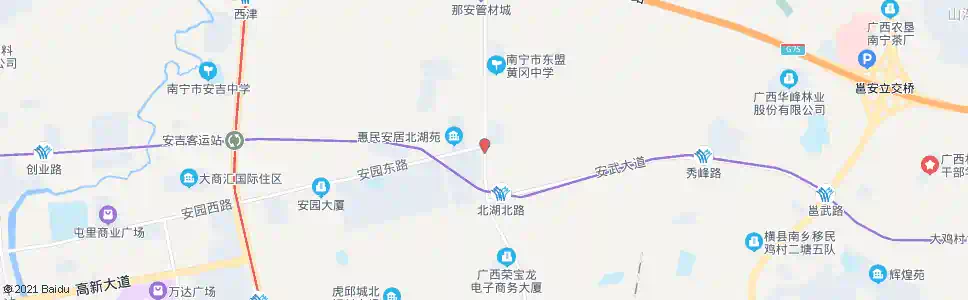 南宁北湖安园路口_公交站地图_南宁公交_妙搜公交查询2025