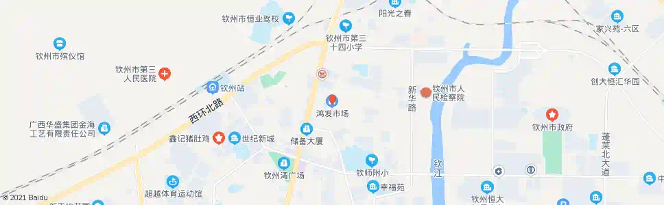 钦州鸿发市场_公交站地图_钦州公交_妙搜公交查询2025