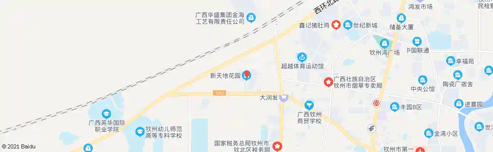 钦州新天地花园_公交站地图_钦州公交_妙搜公交查询2025