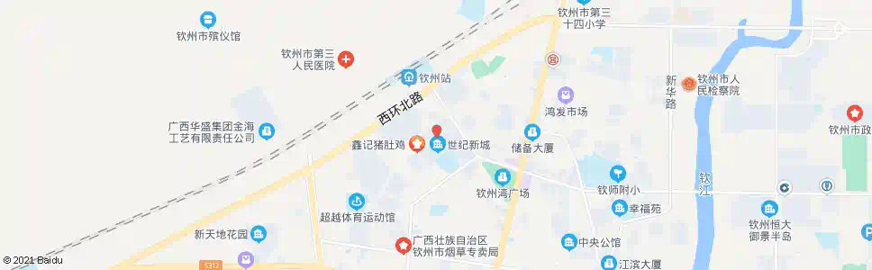 钦州世纪新城_公交站地图_钦州公交_妙搜公交查询2025