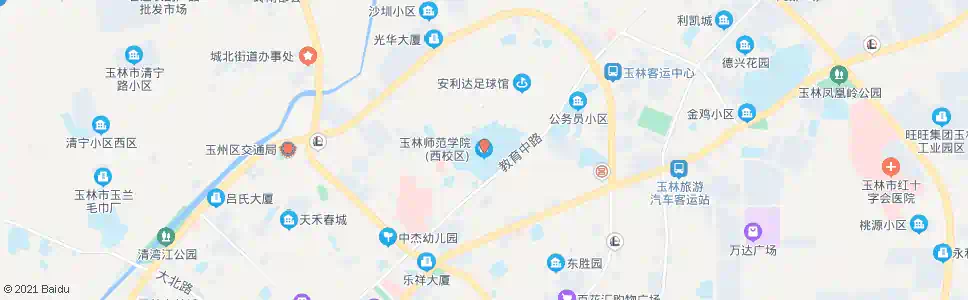 玉林师院西区_公交站地图_玉林公交_妙搜公交查询2025