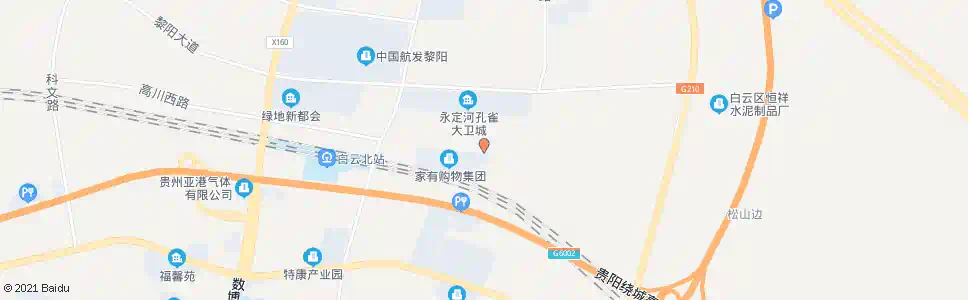 贵阳高川东路(东)_公交站地图_贵阳公交_妙搜公交查询2025