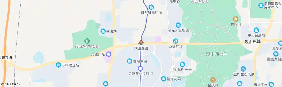 贵阳观山西路_公交站地图_贵阳公交_妙搜公交查询2025