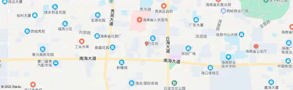 海口万花坊西门_公交站地图_海口公交_妙搜公交查询2025