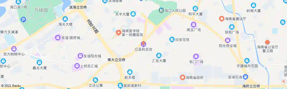 海口亿圣和百货商场(市九中)_公交站地图_海口公交_妙搜公交查询2025