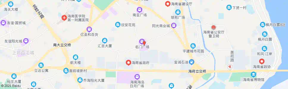 海口名门广场_公交站地图_海口公交_妙搜公交查询2025