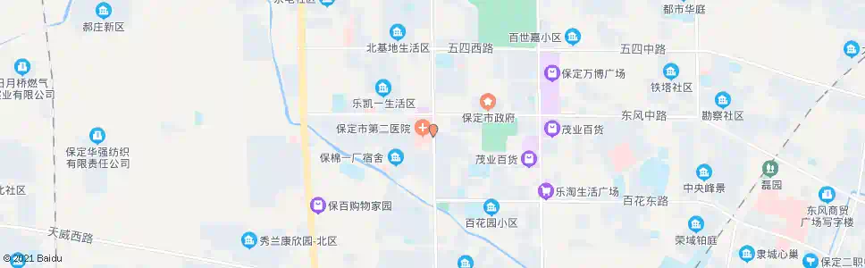 保定市二医院(东门)_公交站地图_保定公交_妙搜公交查询2025