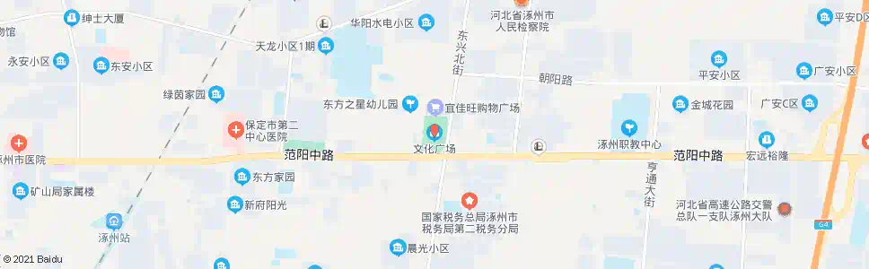 保定涿州文化广场_公交站地图_保定公交_妙搜公交查询2025