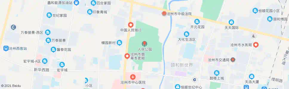 沧州人民公园(原中心医院)_公交站地图_沧州公交_妙搜公交查询2025