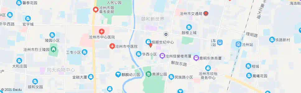 沧州盐百南门购物中心_公交站地图_沧州公交_妙搜公交查询2025