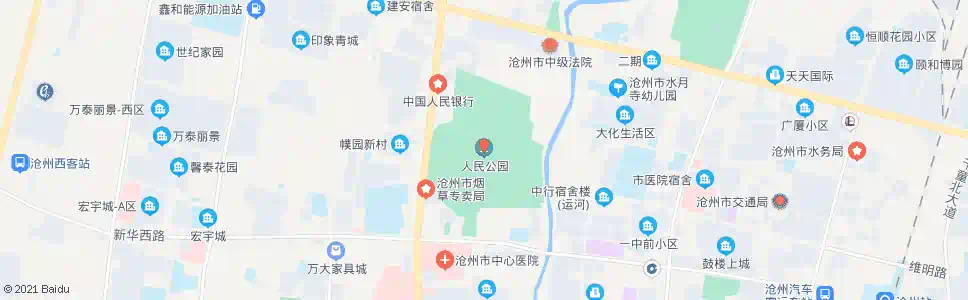 沧州人民公园_公交站地图_沧州公交_妙搜公交查询2025
