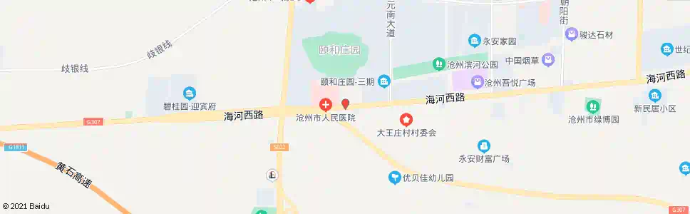 沧州人民医院颐和院区_公交站地图_沧州公交_妙搜公交查询2025