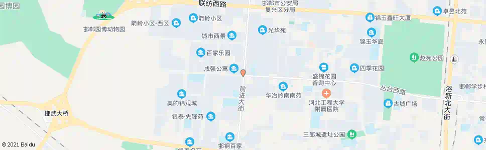 邯郸百花街岭南路口_公交站地图_邯郸公交_妙搜公交查询2025