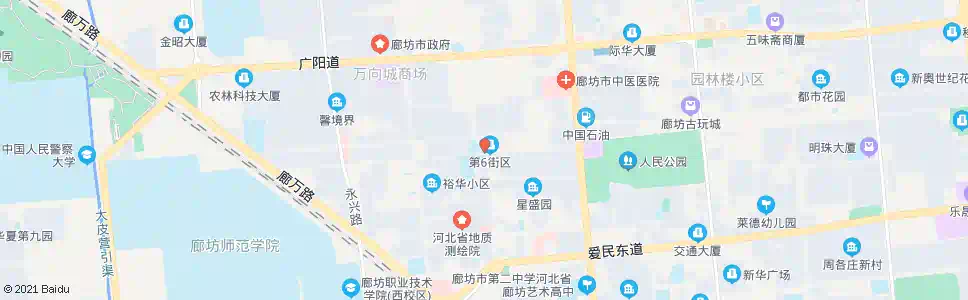 廊坊六大街西口_公交站地图_廊坊公交_妙搜公交查询2025