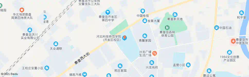 秦皇岛科技师院开发区校区(秦皇西大街)_公交站地图_秦皇岛公交_妙搜公交查询2025