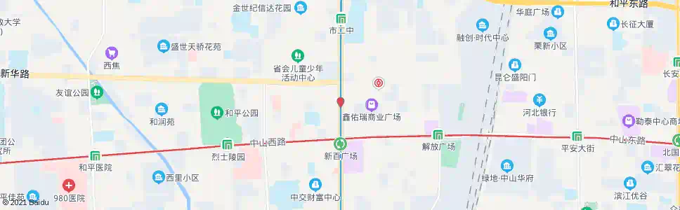 石家庄新百广场(北)_公交站地图_石家庄公交_妙搜公交查询2025