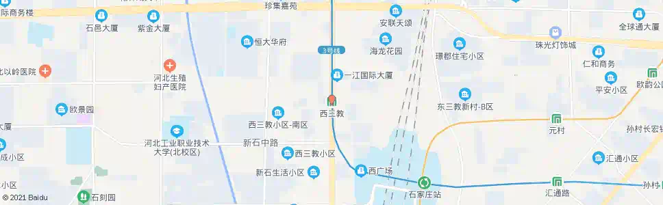 石家庄西三教西口_公交站地图_石家庄公交_妙搜公交查询2025