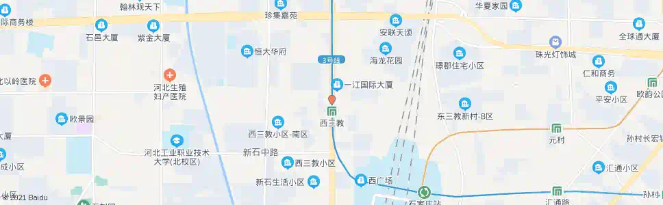 石家庄西三教东_公交站地图_石家庄公交_妙搜公交查询2025