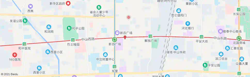 石家庄新百广场东(习三内画博物馆)_公交站地图_石家庄公交_妙搜公交查询2025