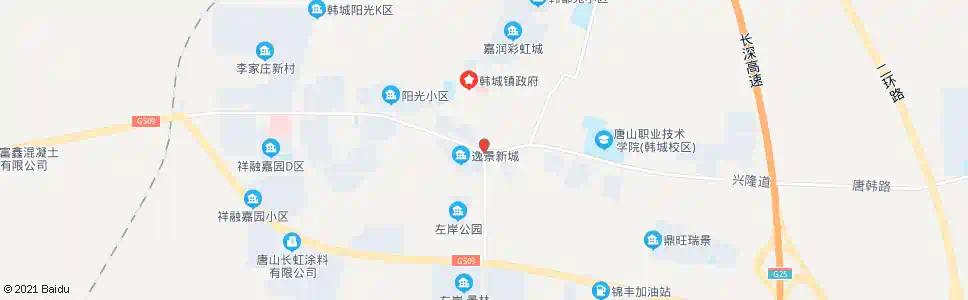 唐山韩城阳光花苑_公交站地图_唐山公交_妙搜公交查询2025